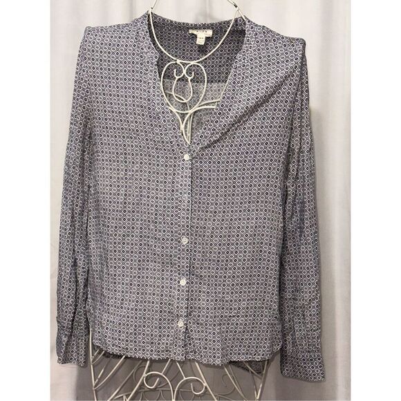 Beautiful Soft Joie Anabella Long Sleeve Patterned Blouse TOP SIZE Xsmall XS Gre - Picture 1 of 7